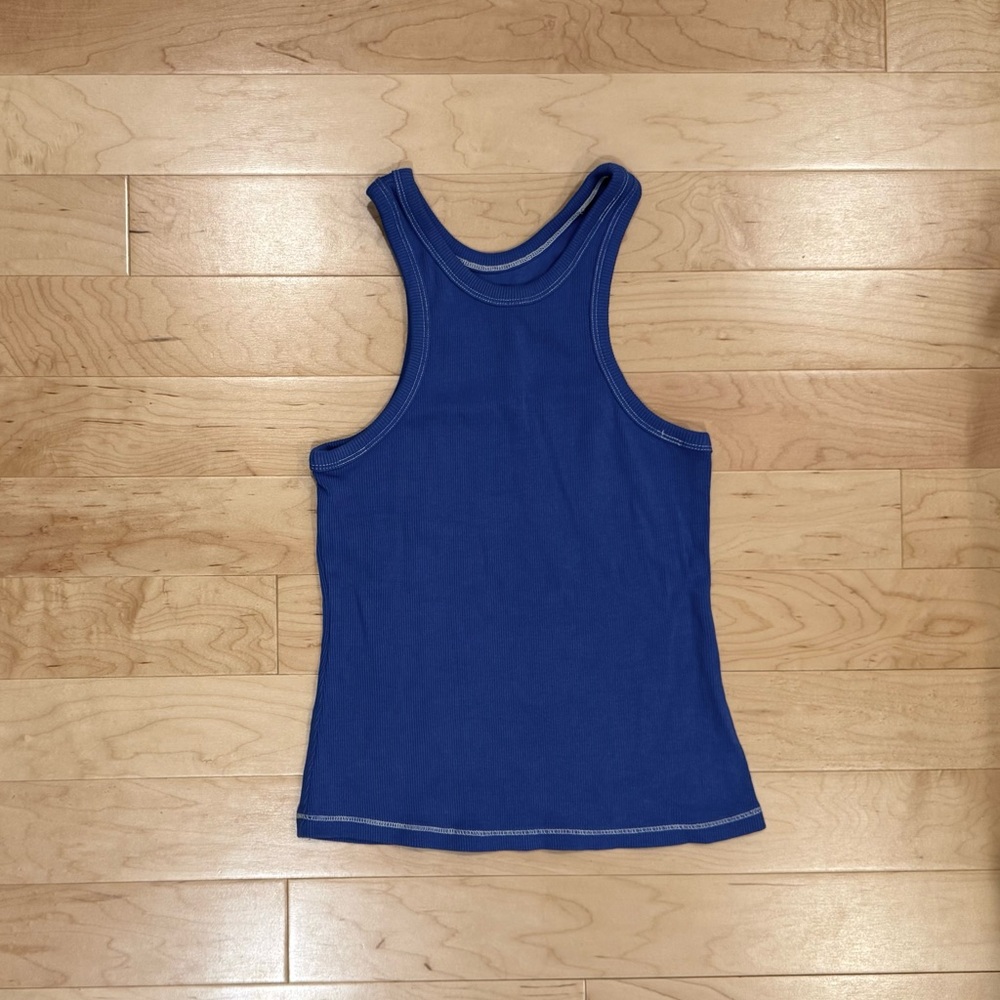 Everlane Blue Racer Back Tank Top